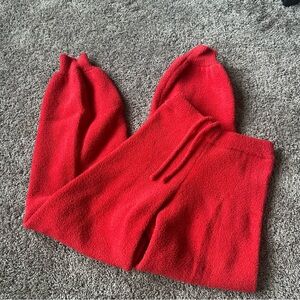 Vibrant Red Fleece Joggers